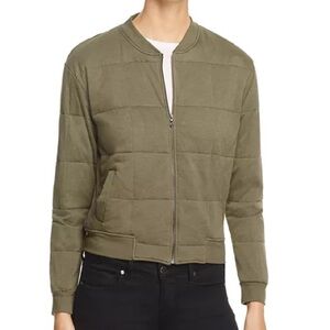 Majestic Paris for Neiman Marcus Olive Green Quilted Zip Up Bomber Jacket Size 5